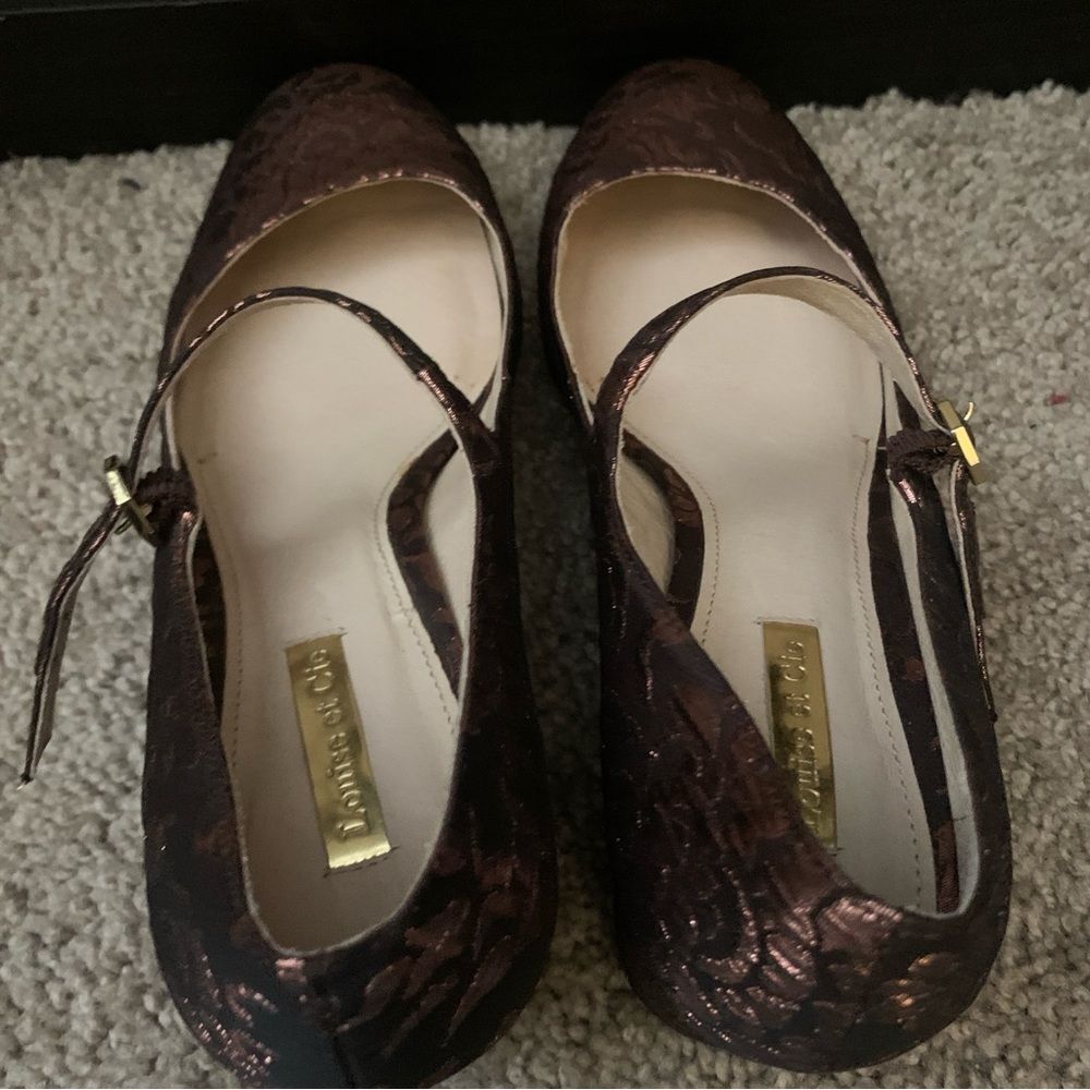 Louise et cie Elegant textured fabric Women's Shoes 8.5 Mary Jane style - Picture 3 of 8